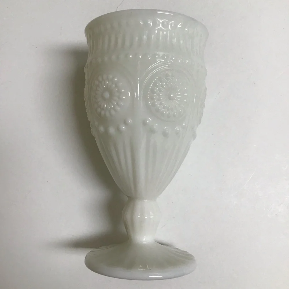 The Pioneer Woman Adeline Snow Milk Glass Goblet Tumbler Chalice White Gibson